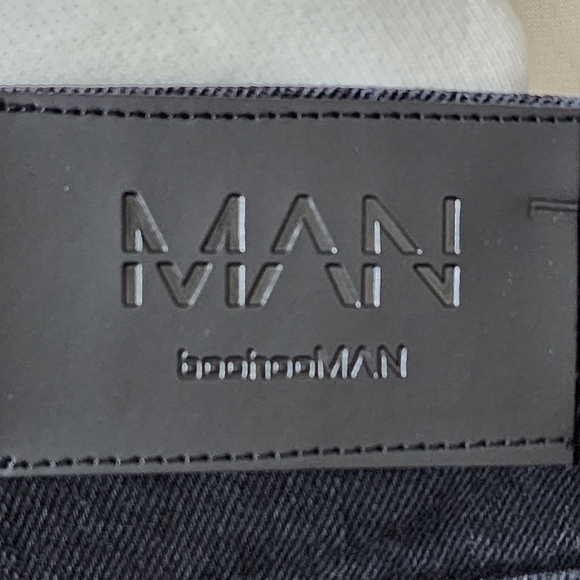 Boohoo Men's Skinny Flare Panel Paint Splatter Jeans - 28R - Picture 7 of 8